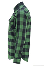 ADM Leather Flannel Shirt, Men’s Green Black Check Motorcycle Shirt Jacket, Heavyweight Rugged Outdoor Flannel, Thick Durable Biker Riding Shirt ADM LEATHER