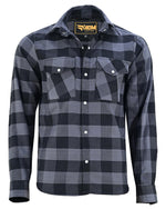 ADM Leather Flannel Shirt, Men’s Quilted Motorcycle Shirt, Black Charcoal Check Heavyweight Biker Shirt Jacket, Rugged Thick Outdoor Riding Shirt ADM LEATHER