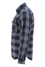 ADM Leather Flannel Shirt, Men’s Quilted Motorcycle Shirt, Black Charcoal Check Heavyweight Biker Shirt Jacket, Rugged Thick Outdoor Riding Shirt ADM LEATHER