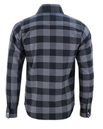 ADM Leather Flannel Shirt, Men’s Quilted Motorcycle Shirt, Black Charcoal Check Heavyweight Biker Shirt Jacket, Rugged Thick Outdoor Riding Shirt ADM LEATHER