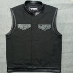ADM Men’s Cordura Leather SOA Motorcycle Vest – Concealed Carry, Club Style, Tactical Rider Gear ADM LEATHER